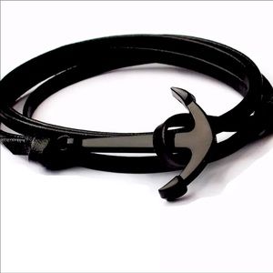 Leather Black Arrow Bracelet